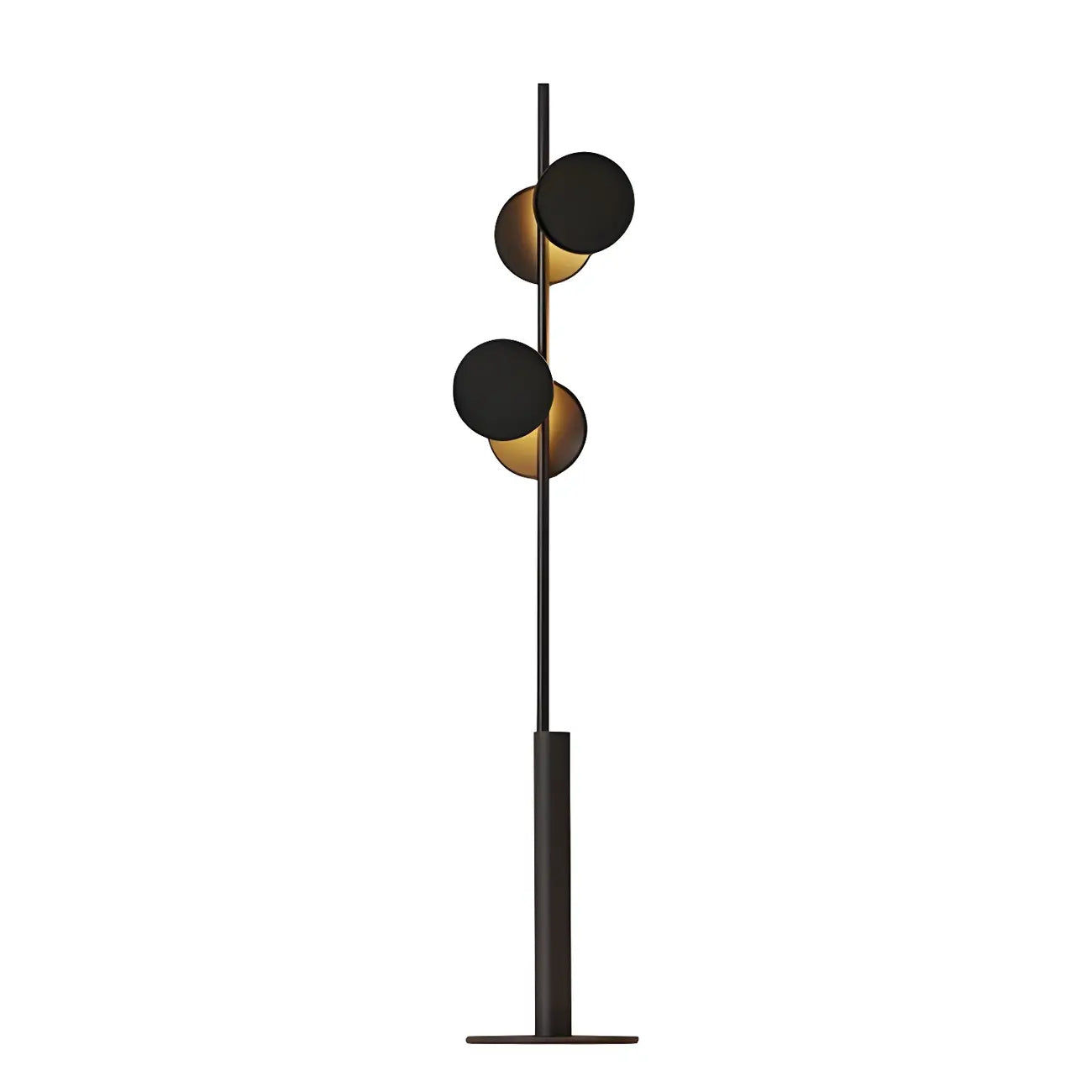 Stylish 2-Light Geometric Black Floor Lamp for Living Room