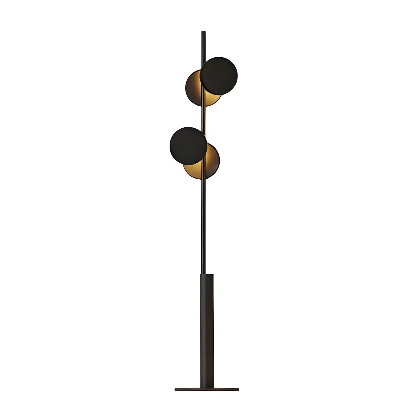Stylish 2-Light Geometric Black Floor Lamp for Living Room