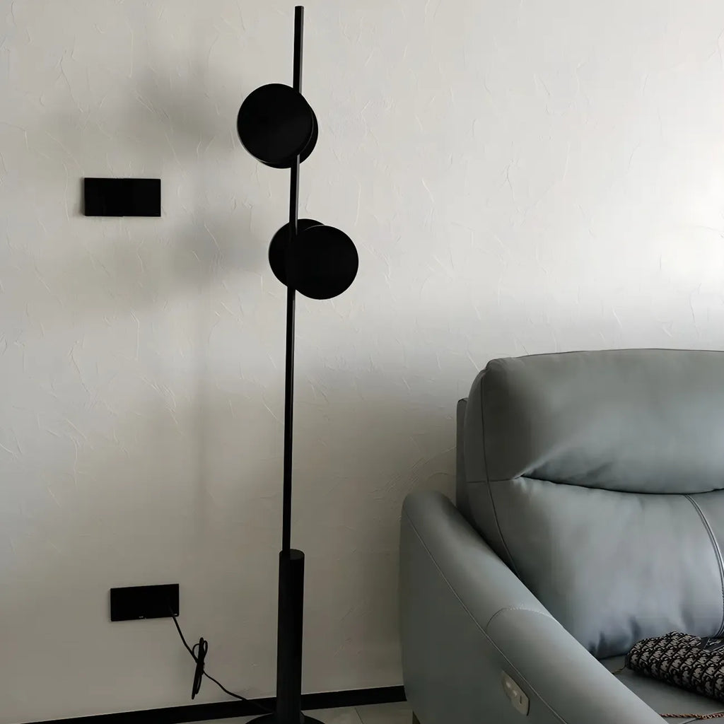 Stylish 2-Light Geometric Black Floor Lamp for Living Room