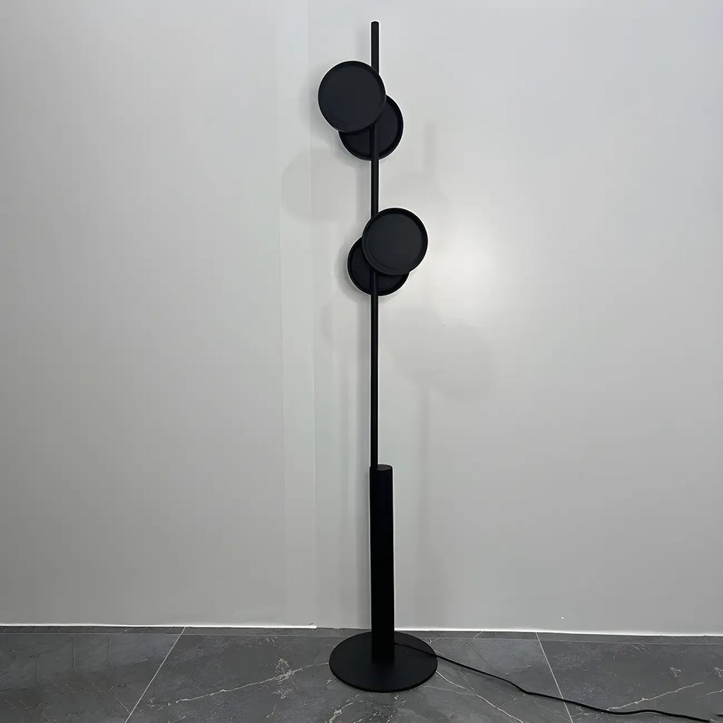 Stylish 2-Light Geometric Black Floor Lamp for Living Room