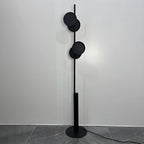 Stylish 2-Light Geometric Black Floor Lamp for Living Room
