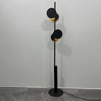 Stylish 2-Light Geometric Black Floor Lamp for Living Room