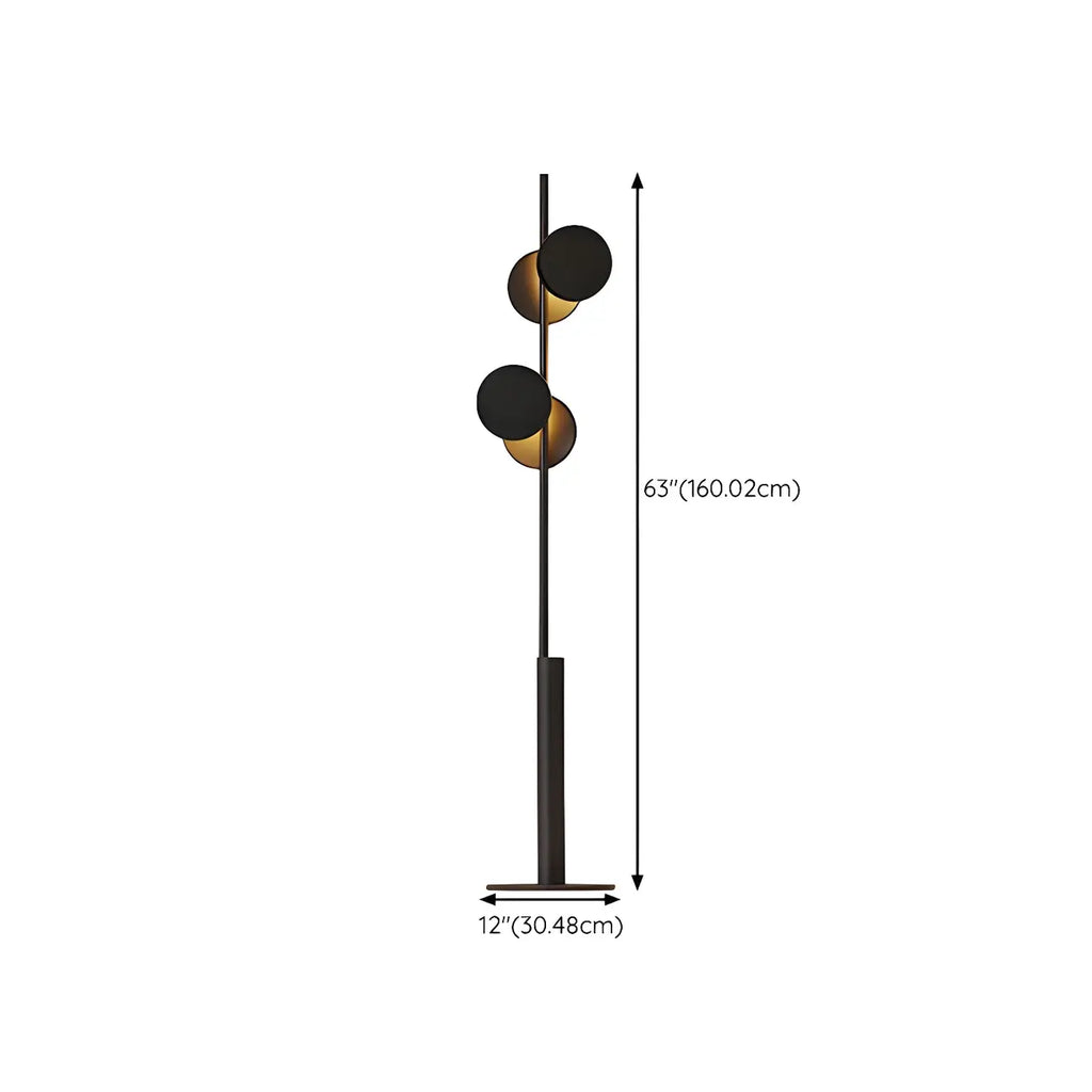 Stylish 2-Light Geometric Black Floor Lamp for Living Room