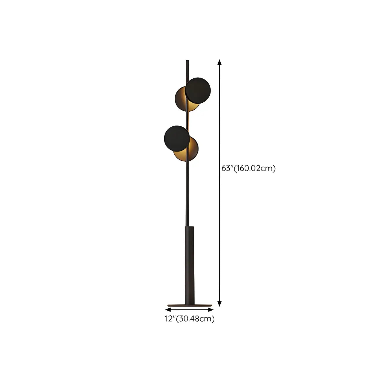 Stylish 2-Light Geometric Black Floor Lamp for Living Room