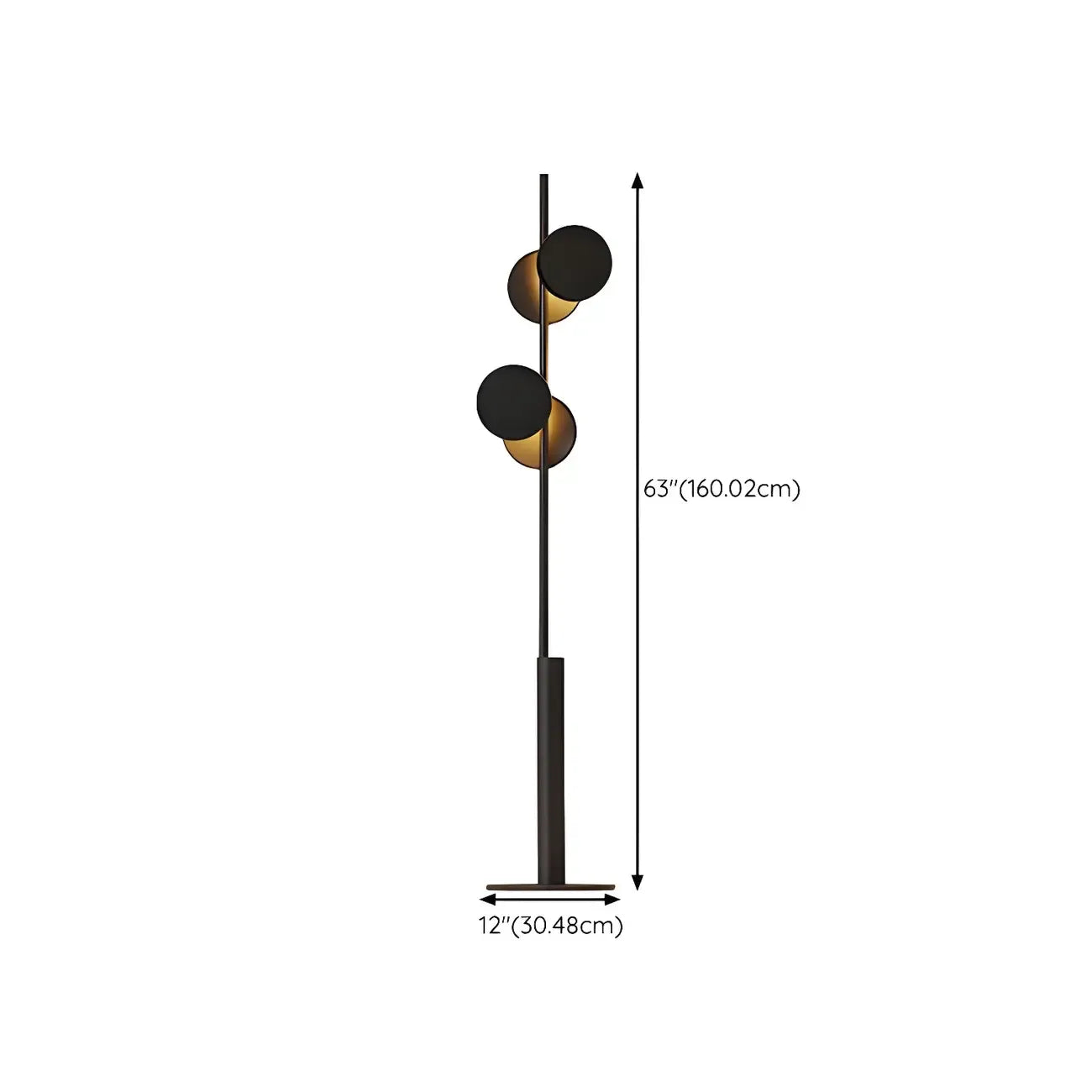 Stylish 2-Light Geometric Black Floor Lamp for Living Room