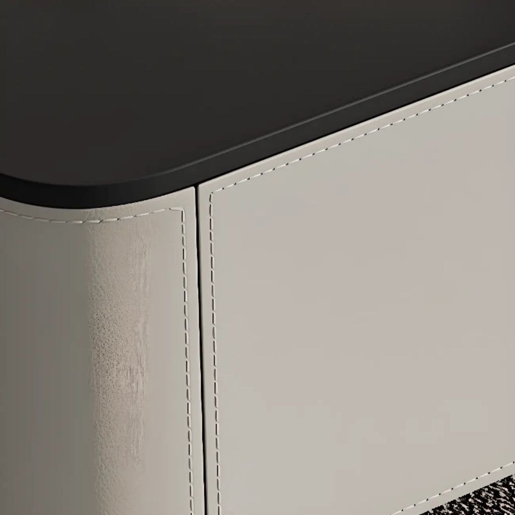 Modern Black Square Coffee Table with Drawers for Living Room