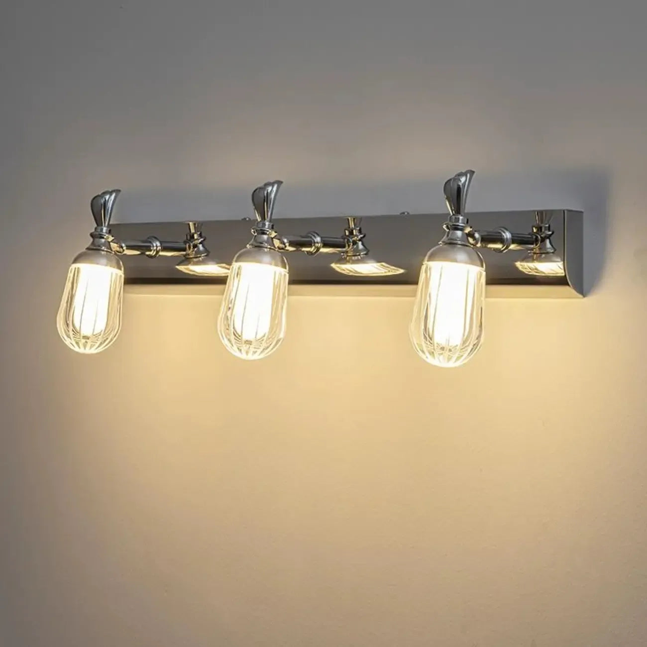 Vintage 3 Head Silver Gilded LED Vanity Light for Bathroom Decor