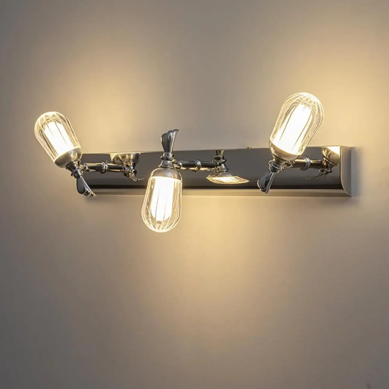 Vintage 3 Head Silver Gilded LED Vanity Light for Bathroom Decor