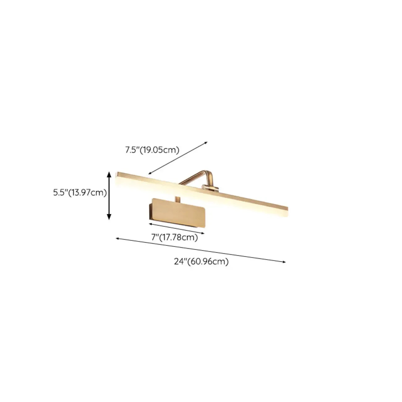 Modern Gold Geometric Vanity Light with Acrylic Shade