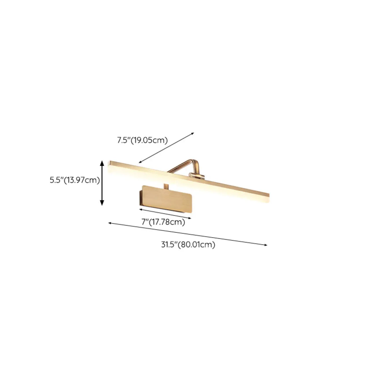 Modern Gold Geometric Vanity Light with Acrylic Shade
