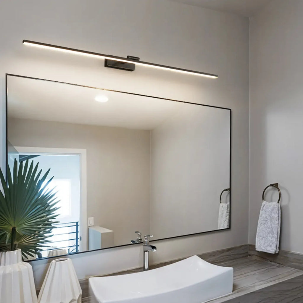 Nordic Black Sleek Linear LED Wall Lamp with Adjustable Arm