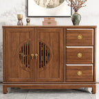 Traditional Wooden Sideboard with Cabinet & Drawer in Walnut