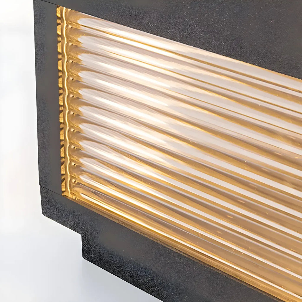 Modern Warm Light Cube Solar Outdoor Post Lights
