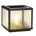 Modern Warm Light Cube Solar Outdoor Post Lights