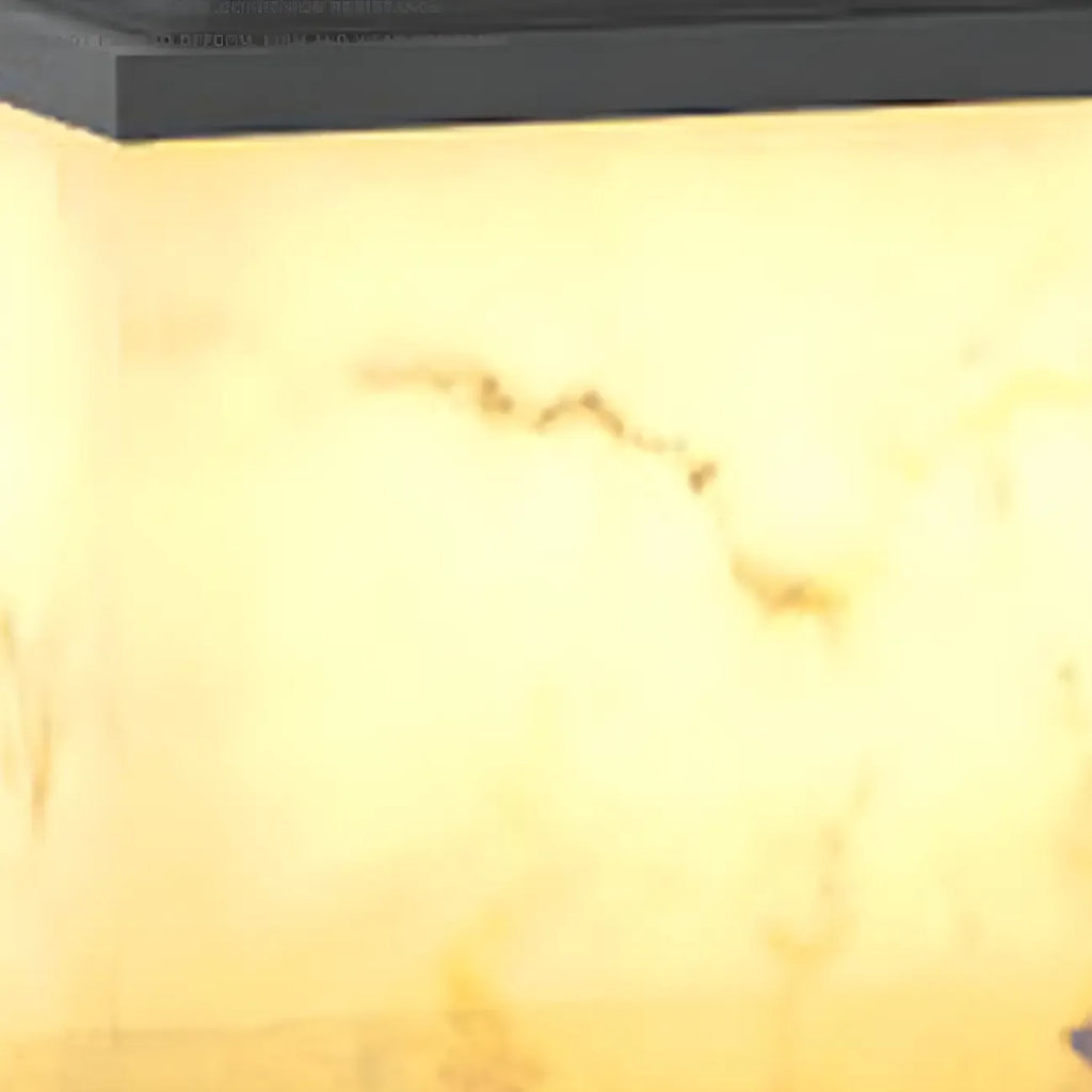 Modern Warm Light Cube Solar Outdoor Post Lights