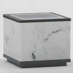 Modern Warm Light Cube Solar Outdoor Post Lights