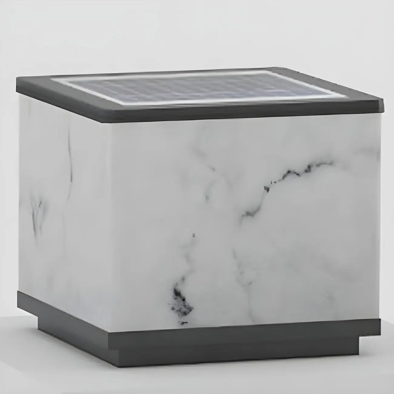 Modern Warm Light Cube Solar Outdoor Post Lights