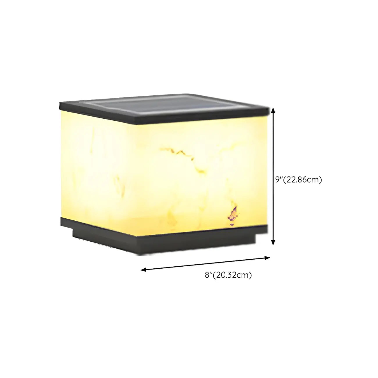 Modern Warm Light Cube Solar Outdoor Post Lights