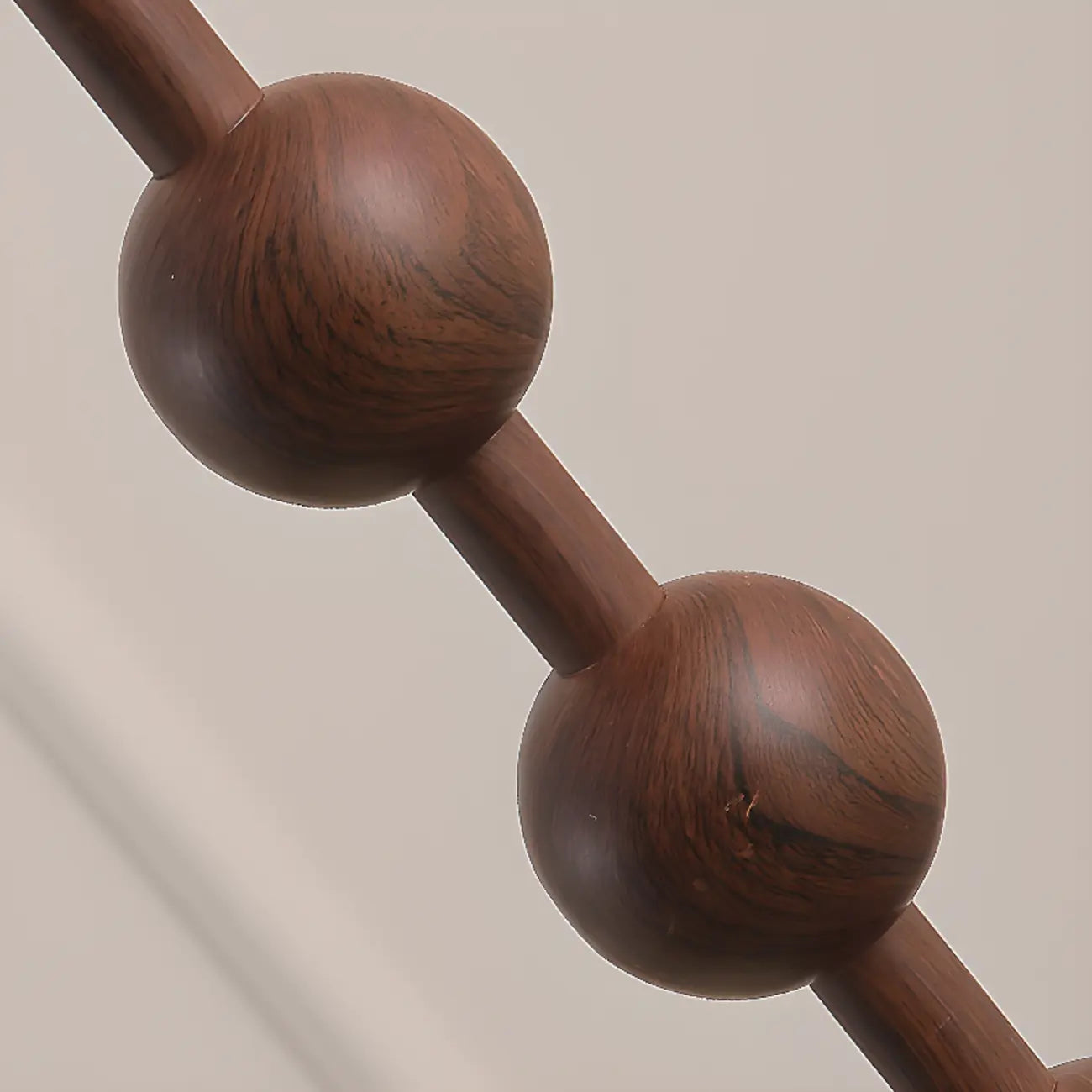 Stacked Ball Wood Floor Lamp with Fabric Shade for Living Room