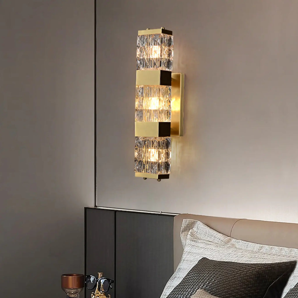 Exquisite Brass Crystal Indoor Wall Sconce Light Fixture