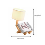 Unique Wood Table Lamp with Book Storage for Living Room