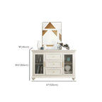White Wooden Sideboard with 3 Drawers and Cabinets