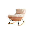 Suede Upholstered Rocking Chair with Ottoman for Living Room