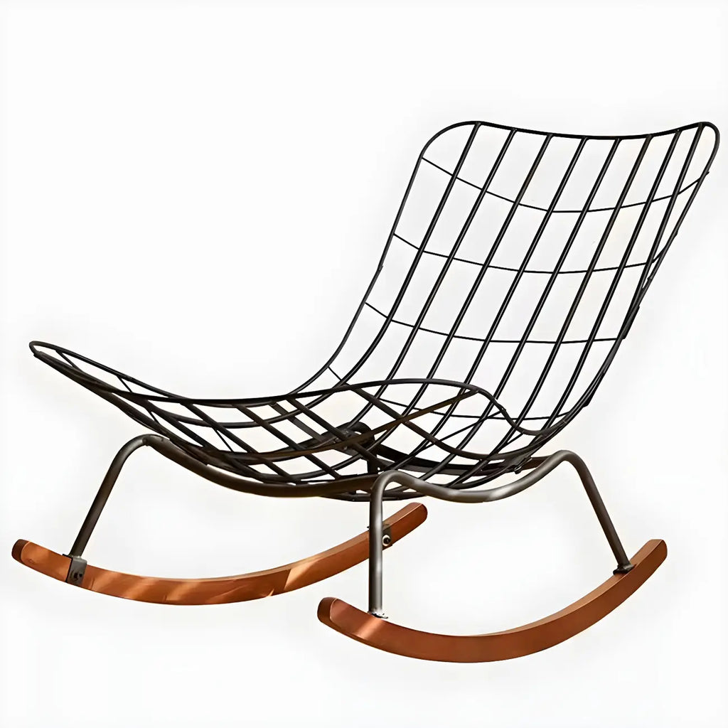 Suede Upholstered Rocking Chair with Ottoman for Living Room