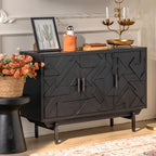 Rectangular Black Parlor Accent Cabinet with Straight Legs