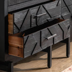 Rectangular Black Parlor Accent Cabinet with Straight Legs