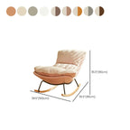 Suede Upholstered Rocking Chair with Ottoman for Living Room