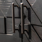 Rectangular Black Parlor Accent Cabinet with Straight Legs