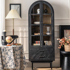 Rectangular Black Parlor Accent Cabinet with Straight Legs