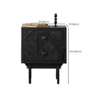 Rectangular Black Parlor Accent Cabinet with Straight Legs