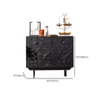 Rectangular Black Parlor Accent Cabinet with Straight Legs