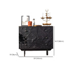 Rectangular Black Parlor Accent Cabinet with Straight Legs