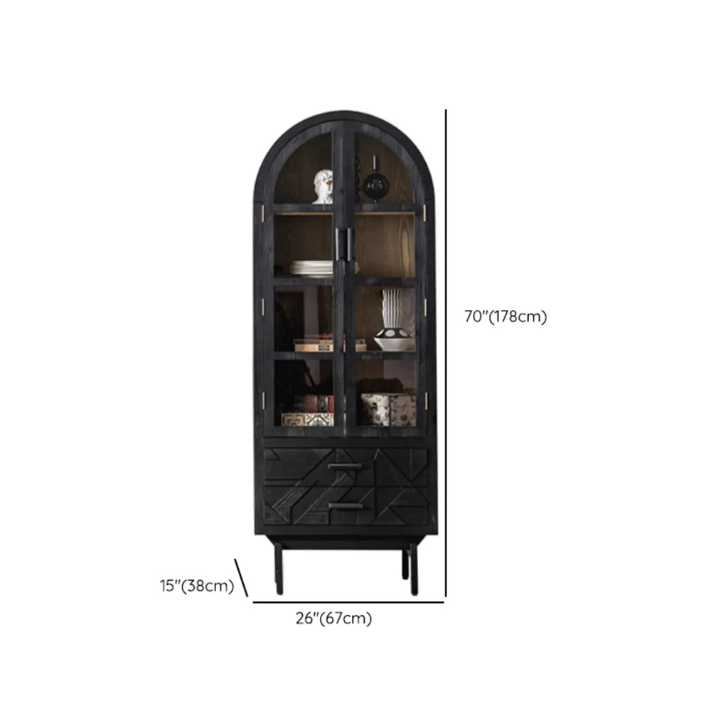 Rectangular Black Parlor Accent Cabinet with Straight Legs
