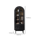 Rectangular Black Parlor Accent Cabinet with Straight Legs