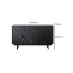 Rectangular Black Parlor Accent Cabinet with Straight Legs