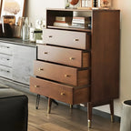 Modern Rubberwood Bedroom Storage Cabinet with 4 Drawers