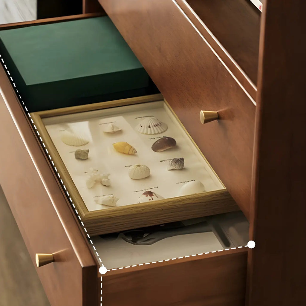 Modern Rubberwood Bedroom Storage Cabinet with 4 Drawers