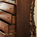 Modern Rubberwood Bedroom Storage Cabinet with 4 Drawers