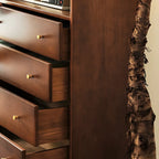 Modern Rubberwood Bedroom Storage Cabinet with 4 Drawers