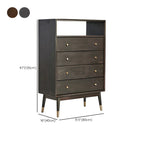 Modern Rubberwood Bedroom Storage Cabinet with 4 Drawers