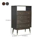 Modern Rubberwood Bedroom Storage Cabinet with 4 Drawers