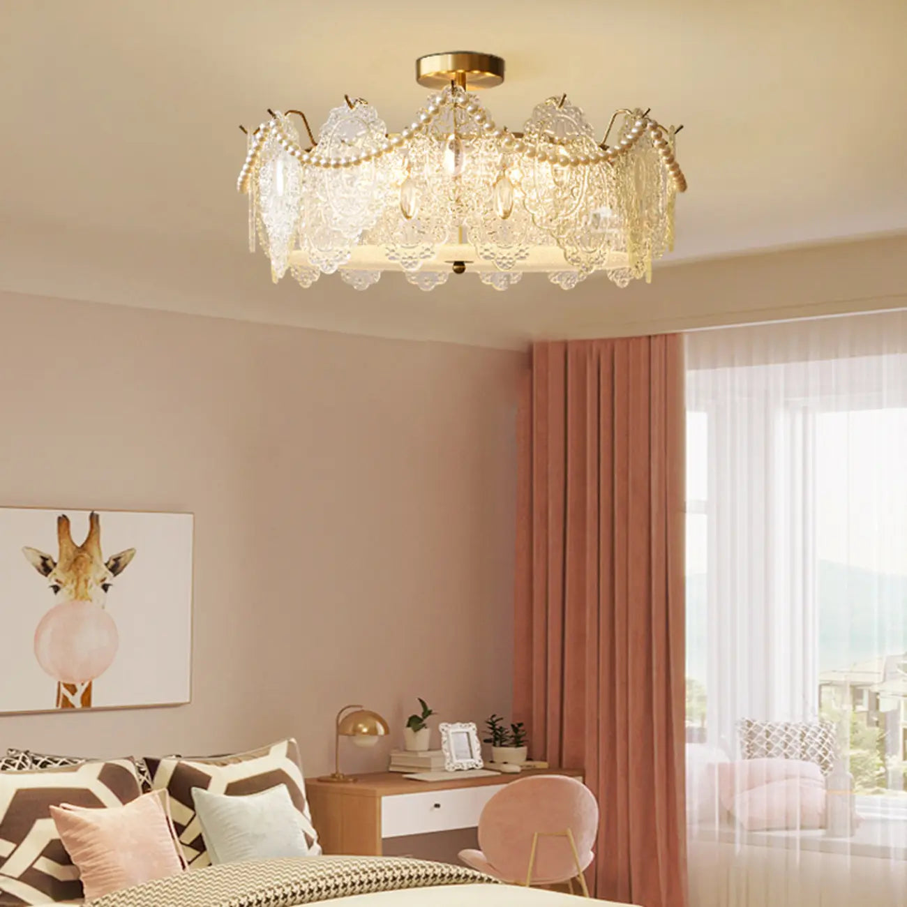 Luxury Ceiling Light with Ambient Shade for Living Room