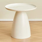 White Stylish Plastic Round End Table for Living Room