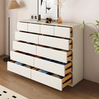 Minimalist Solid Wood Double Dresser with 10-Drawers