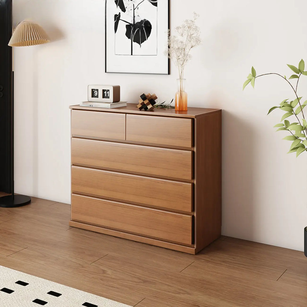 Minimalist Solid Wood Double Dresser with 10-Drawers