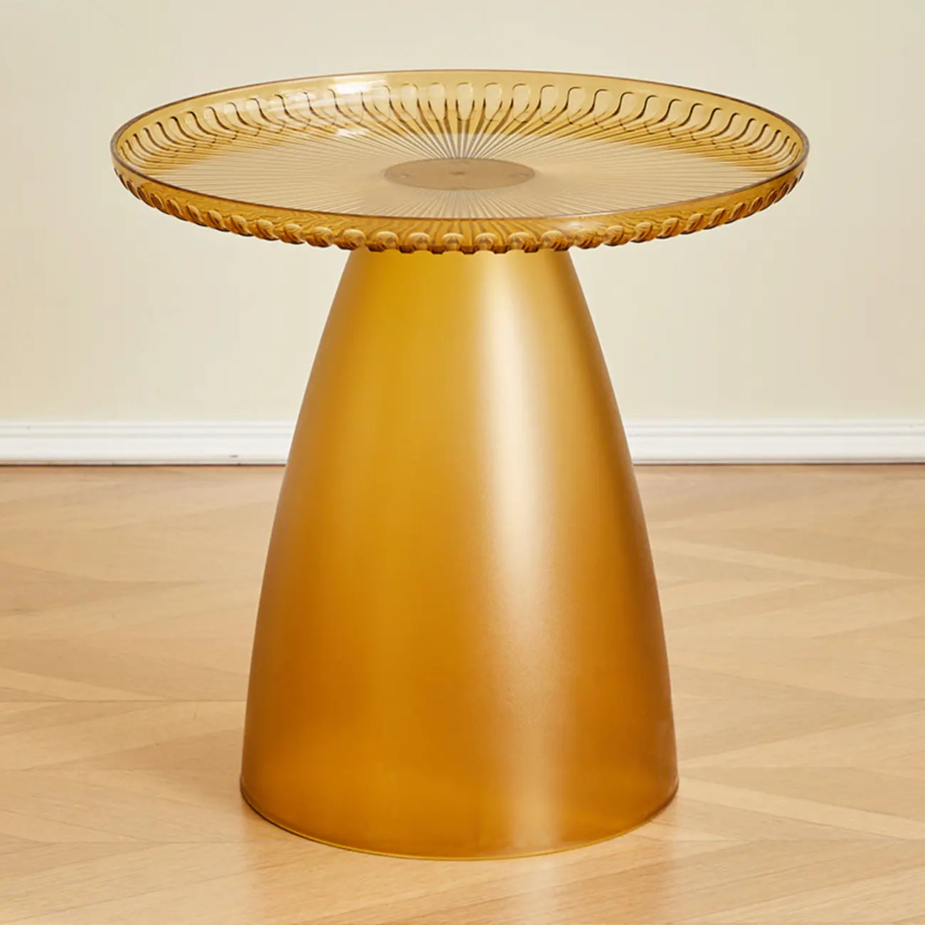 White Stylish Plastic Round End Table for Living Room